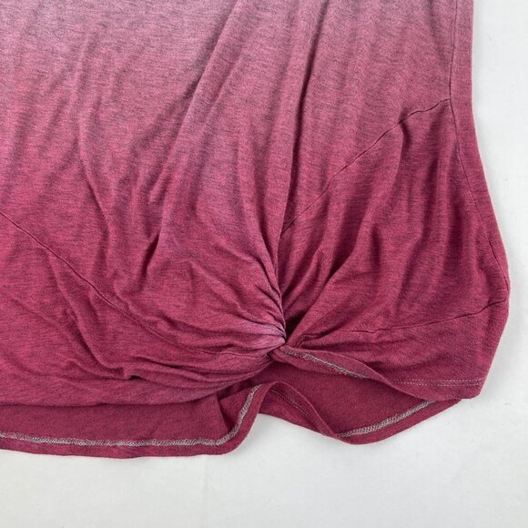 Charming Charlie Blouse Womens Medium Gray Pink Ombre Open Shoulder Knot Front - Picture 5 of 9